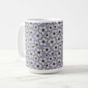 Caneca De Café Boho Flores Silvestres Sobre Lavanda