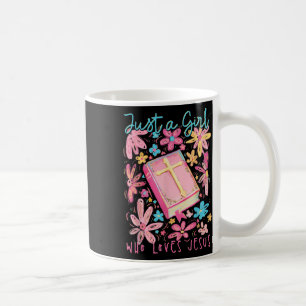 Caneca De Café Boho Flower Apenas Uma Menina Que Ama Jesus Religi