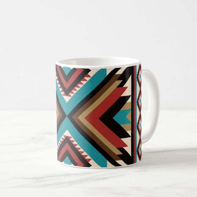 Caneca De Café Boho Geométrico (Frente Esquerda)