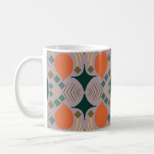 Caneca De Café Boho Geométrico Diamante Roxo