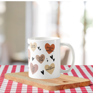 Caneca De Café Boho Heart Cote, Oferta Positiva de Empoderamento