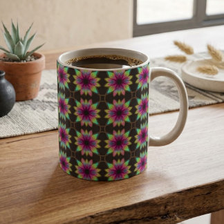 Caneca De Café Boho Kaleidoscópio Festa