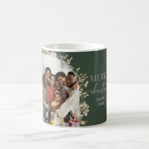Caneca De Café Boho Merry Christmas Family Photo Name Mug