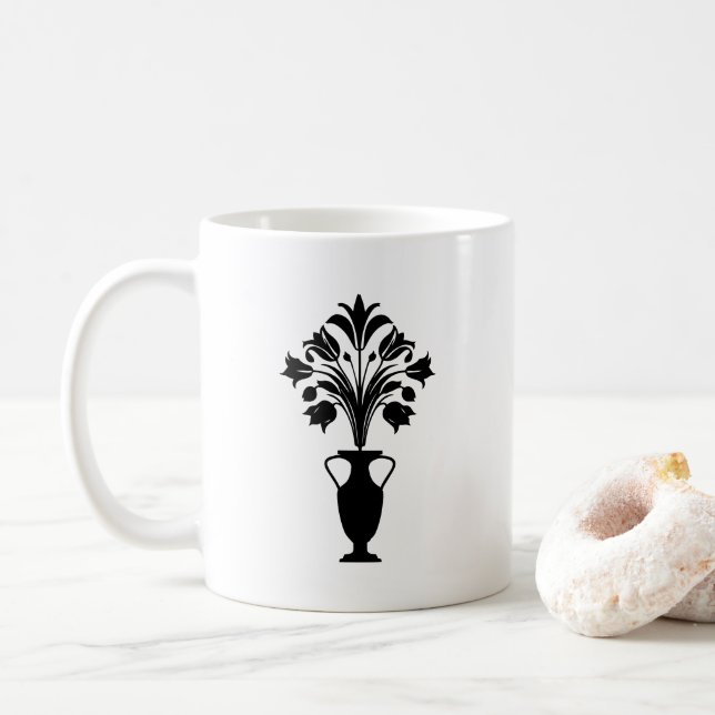 Caneca De Café Boho Mid Century Flower Pot (Com Donut)