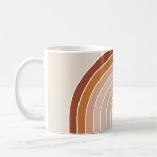 Caneca De Café Boho Rainbow Beige Terracotta