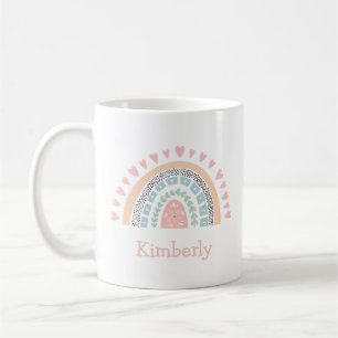 Caneca De Café Boho Rainbow Personalizado