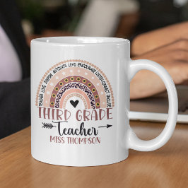 Caneca De Café  Boho Rainbow Tumbler for 3rd Grade Teacher