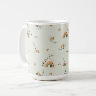 Caneca De Café Boho rainbows cottagecore chás de fraldas