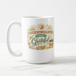 Caneca de Café Boho Retro Estimulada em Excesso ma