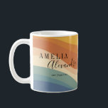 Caneca De Café Boho Retro Script Abstrato Wavy Lines Amarelo<br><div class="desc">Ponha seu café em estilo com esta caneca de café retrô, com linhas de onda abstrato em amarelo brilhante e azul, emparelhada com uma fonte divertida de roteiro. O design inspirado na vintage acrescenta um toque único e lúdico, perfeito para trazer um pouco de personalidade à sua rotina matinal. Seja...</div>