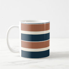 Caneca De Café Boho Rustic e Marinhos Stripes
