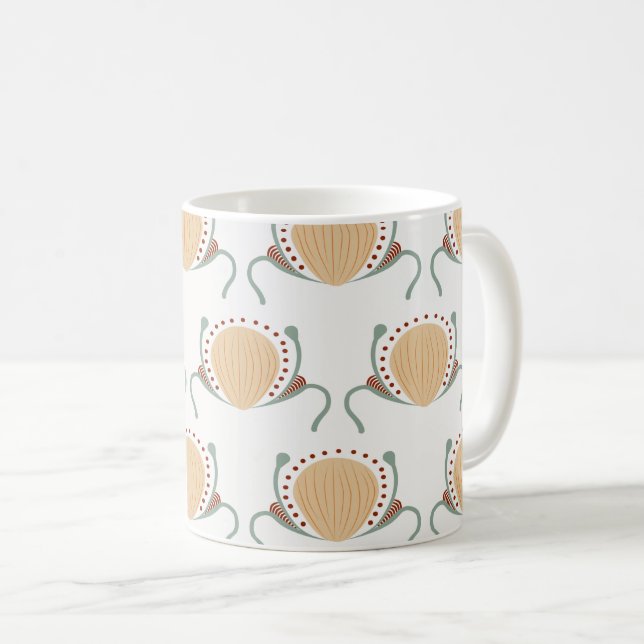 Caneca De Café Boho Shell Pattern (Frente Esquerda)