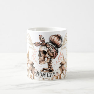 Caneca de Café Boho Skull Mom Life