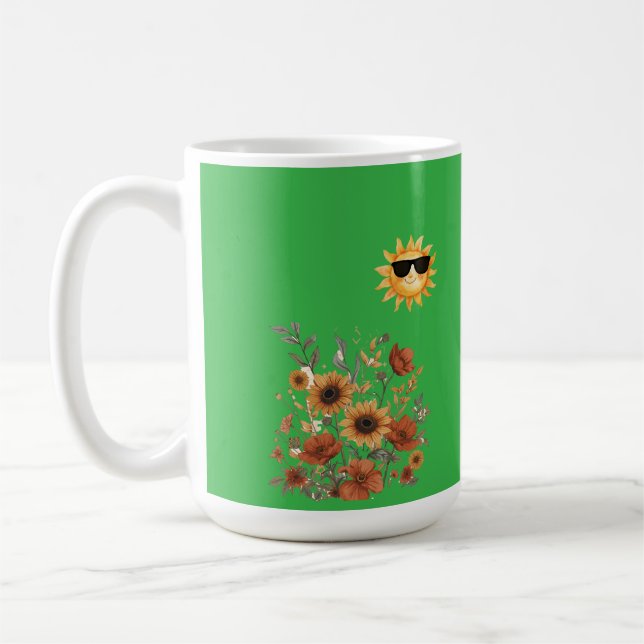 Caneca De Café Boho Sunflower Tribal Pattern Mug – Warm Sunshine (Esquerda)
