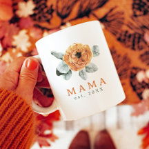 Boho Terracotta Floral Greenery Mama Est.