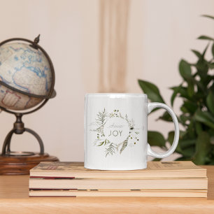 Caneca De Café Boho Watercolor Wreath Inspirational ‘Choose Joy’