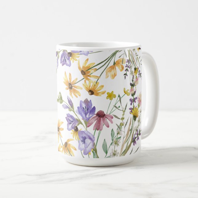 Caneca De Café Boho Wildflower (Frente Esquerda)