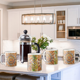 Caneca De Café Boho Zen Sun Orchid Hibiscus Palm Floral