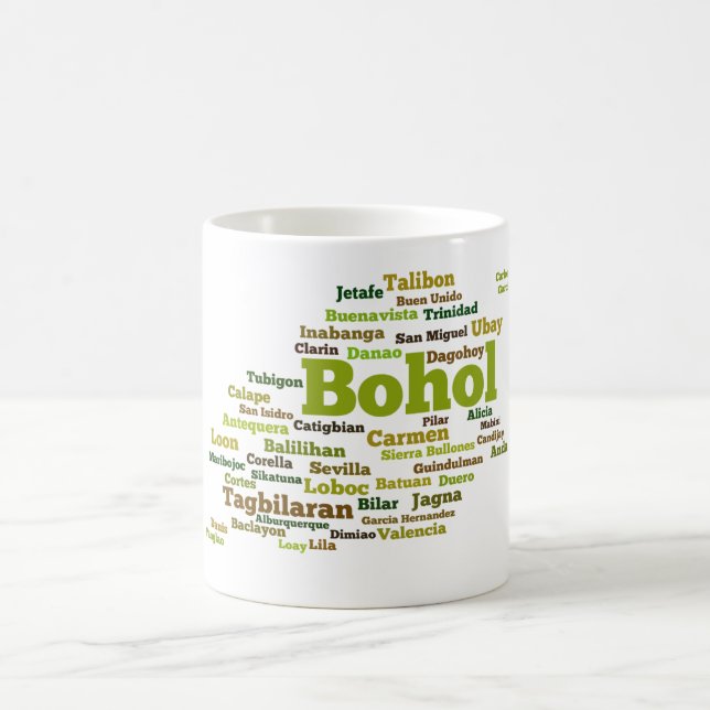 Caneca De Café Bohol Geographic Wordcloud Mug (Centro)
