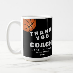 Caneca De Café Bola de Basquete Obrigado Treinador