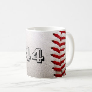 Caneca De Café Bola de Beisebol Branca Clássica com Número de Jer