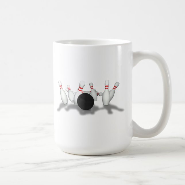 Caneca De Café   Bola de boliche e pinos: Modelo 3D: (Direita)