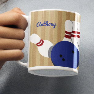 Caneca De Café Bola de boliche e pinos personalizados