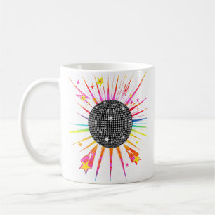 Caneca De Café Bola de Disco Festa de Dança Tie Dye 1970