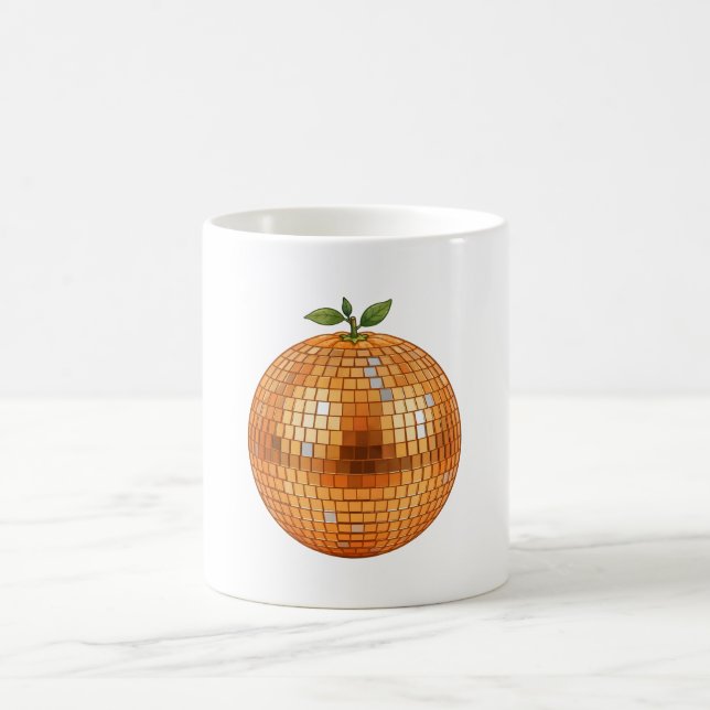 Caneca De Café Bola de Disco Laranja (Centro)