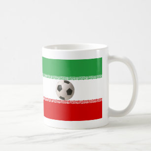 Caneca De Café Bola de futebol 3D com bandeira iraniana