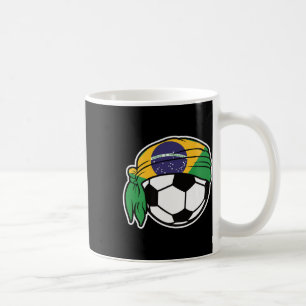 Caneca De Café Bola de Futebol com Desenho da Bandeira do Brasil