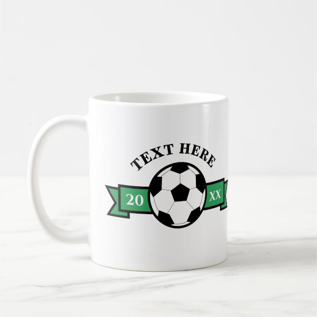Caneca De Café Bola de futebol com faixa de faixa (Esquerda)