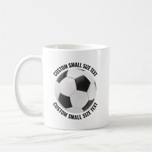 Caneca De Café Bola de Futebol com Texto Personalizado 312g Perso