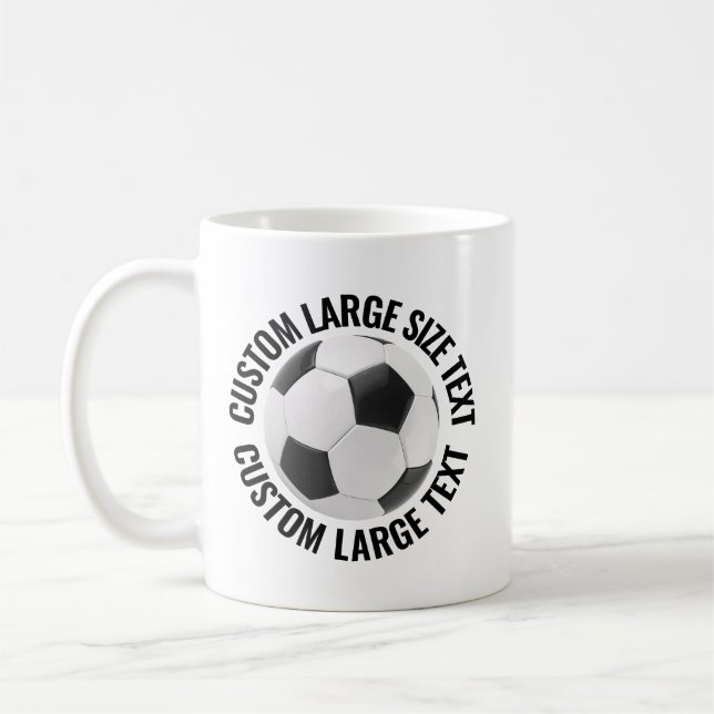 Caneca De Café Bola de Futebol com Texto Personalizado Grande 312 (Esquerda)