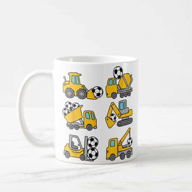 Caneca De Café Bola de Futebol Crianças Futebol Caminhões de Cons (Esquerda)