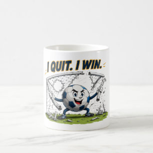 Caneca De Café Bola de Futebol Engraçada Destrói Gol Eu Desisto E