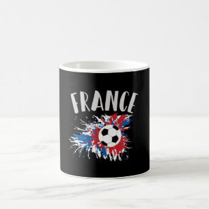 Caneca De Café Bola de Futebol Grunge da Bandeira da França