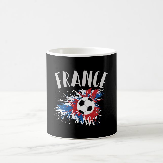 Caneca De Café Bola de Futebol Grunge da Bandeira da França (Centro)