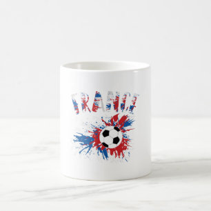 Caneca De Café Bola de Futebol Grunge da Bandeira da França