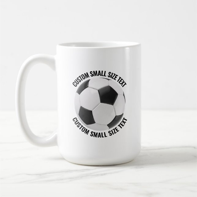 Caneca De Café Bola de Futebol Personalizada com Texto 425g Perso (Esquerda)