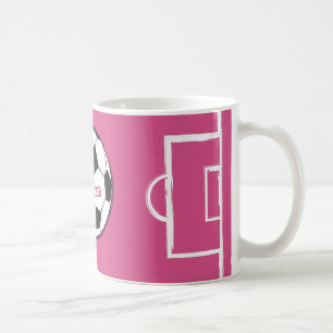 Caneca De Café Bola de Futebol Personalizada e Rosa de Campo