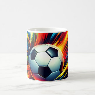 Caneca De Café Bola de Futebol Splash Futurista Abstrato