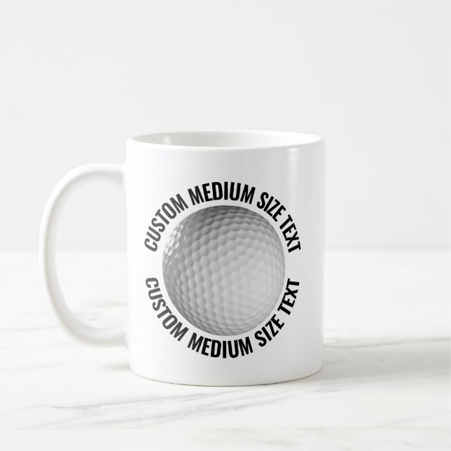 Caneca De Café Bola de Golfe Personalizada Medium 11oz. Personali (Esquerda)