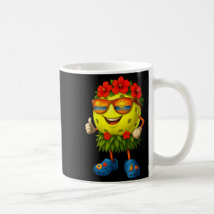 Caneca De Café Bola de pickleball havaiana fofa praia tropical