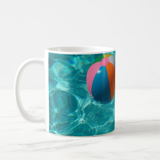 Caneca De Café Bola de praia branca e multicolor (Esquerda)