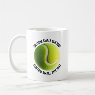 Caneca De Café Bola de Tênis com Texto Personalizado Pequeno 325g