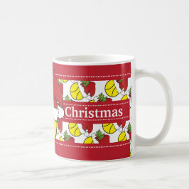 Caneca De Café Bola de tênis do chapéu do papai noel do Feliz