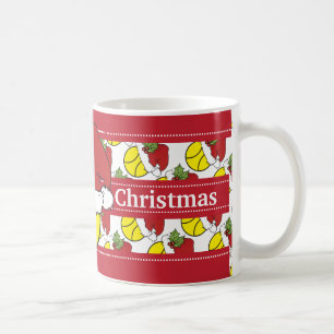 Caneca De Café Bola de tênis do chapéu do papai noel do Feliz