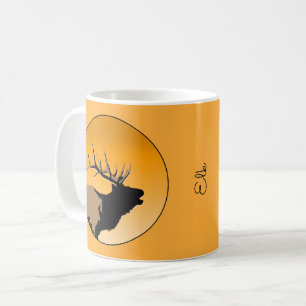 Caneca De Café Bola de Touro de Bugling na Arte Solitária Origina