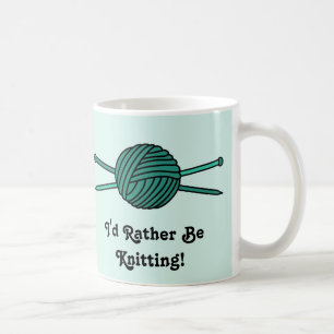 Caneca De Café Bola de turquesa do fio & das agulhas de confecç